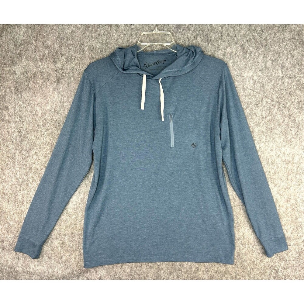 Duck Camp Lightweight Performance Hoodie Men’s M Blue Outdoor Bamboo Pullover